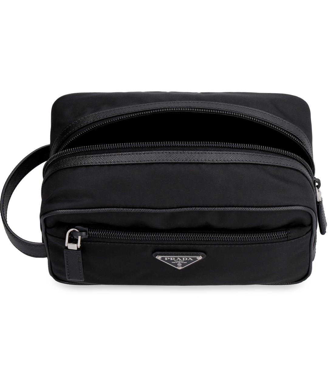 PRADA Черная синтетическая барсетка, фото 5