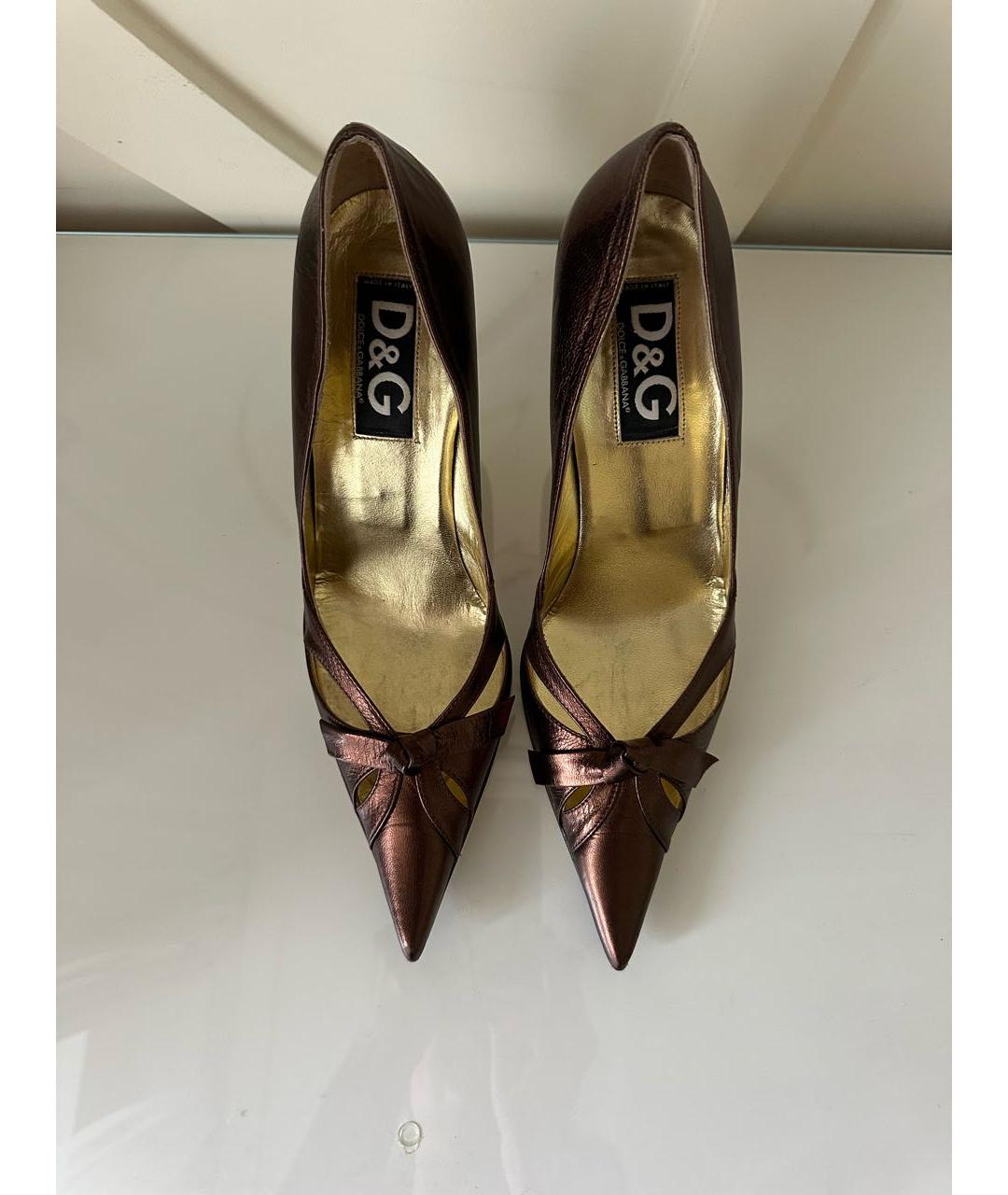 DOLCE&GABBANA Коричневые кожаные туфли, фото 3