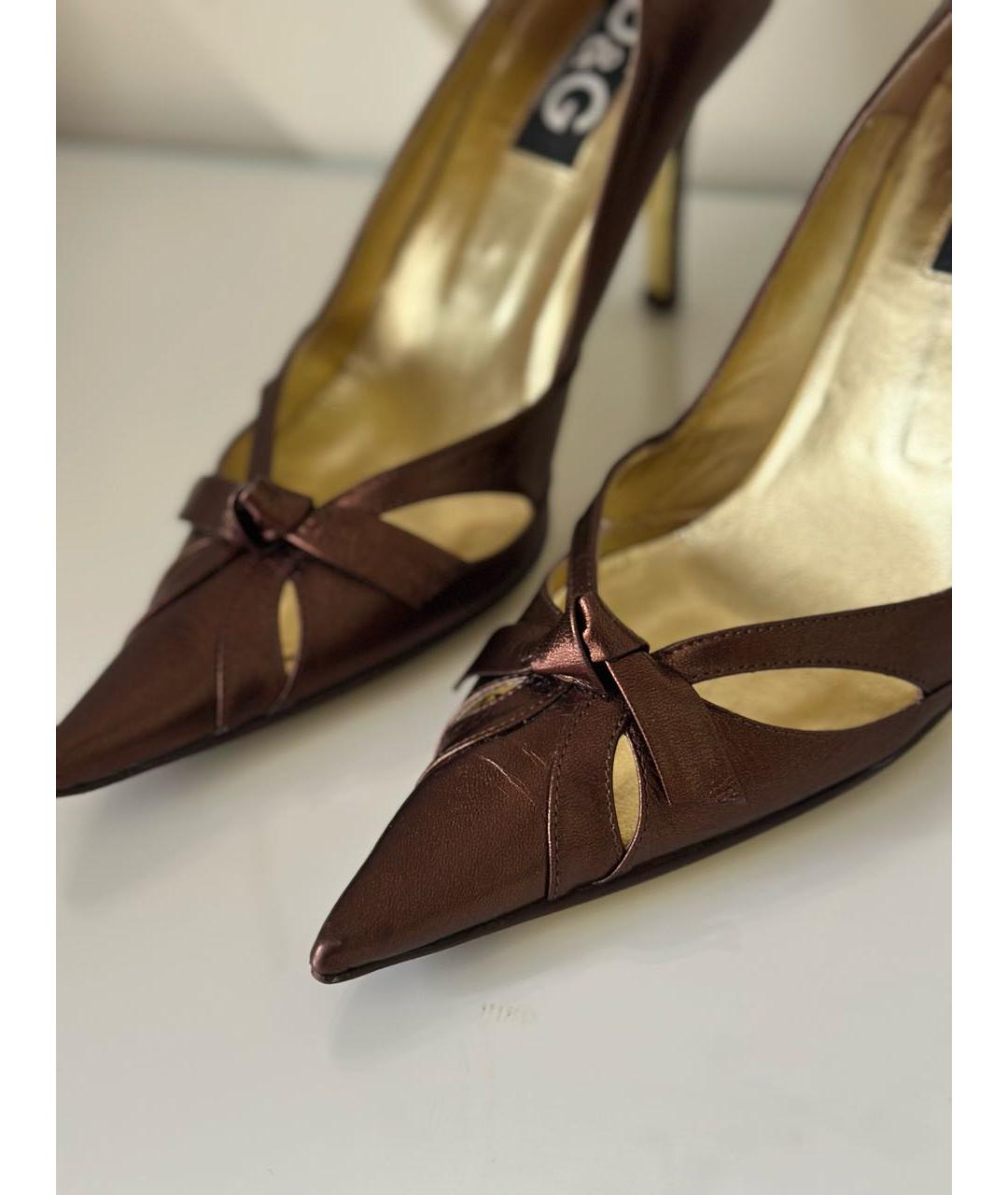 DOLCE&GABBANA Коричневые кожаные туфли, фото 2