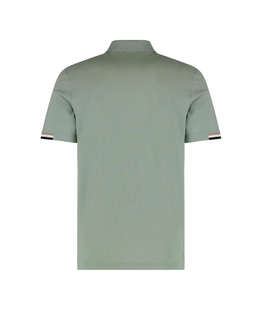 HUGO BOSS Зеленые хлопковое поло с коротким рукавом, фото 2