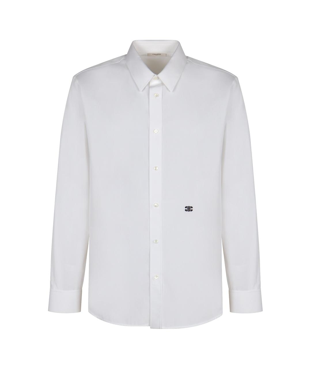 CELINE Белая хлопковая классическая рубашка, фото 1