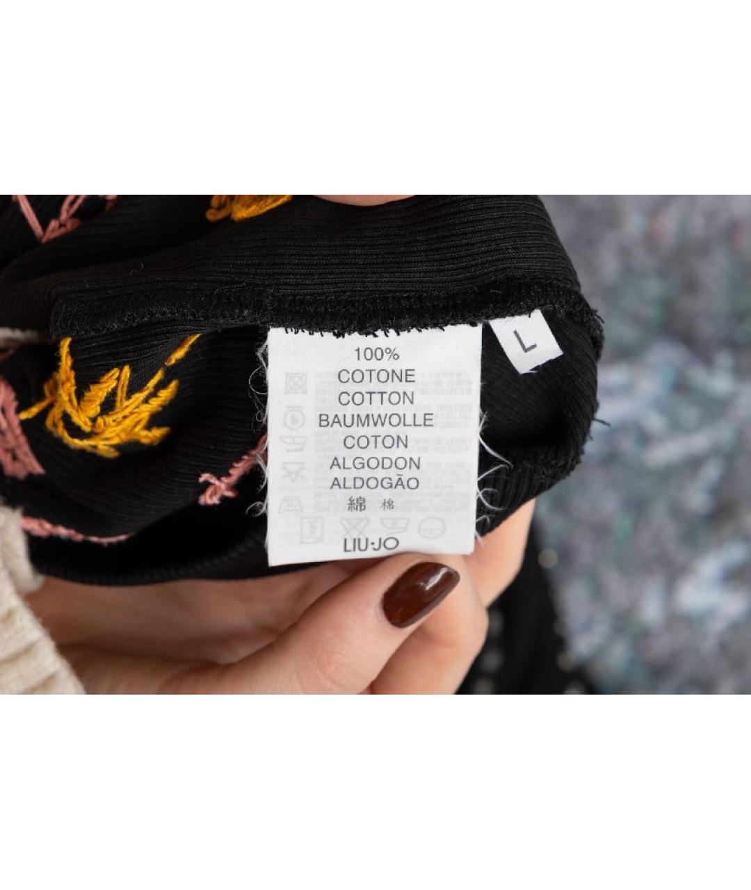 LIU JO Черная хлопковая майка, фото 7