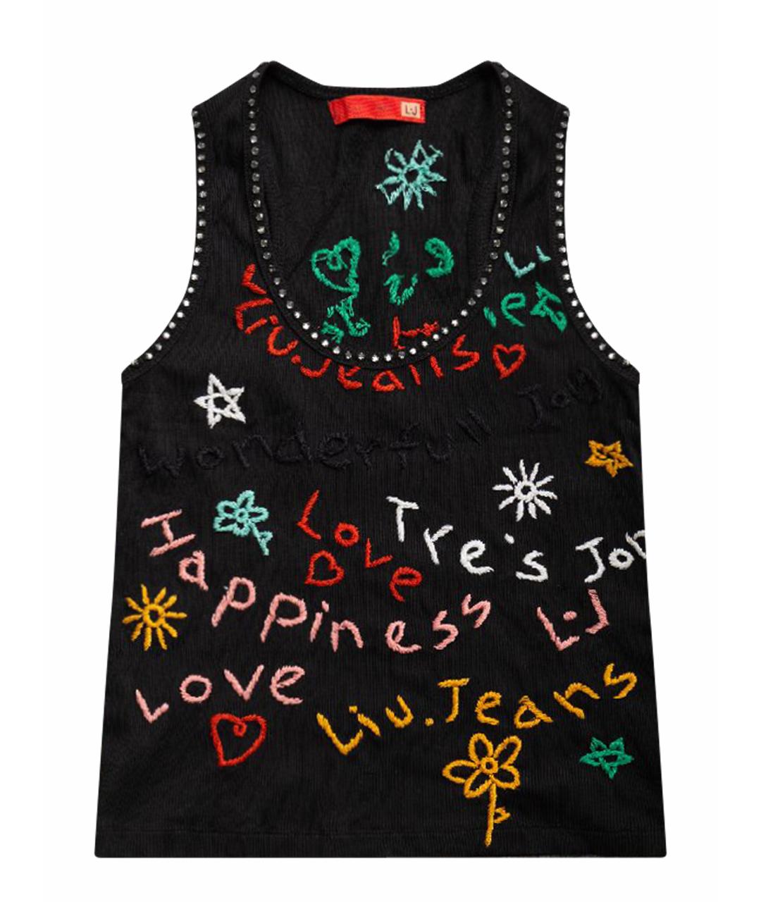 LIU JO Черная хлопковая майка, фото 1