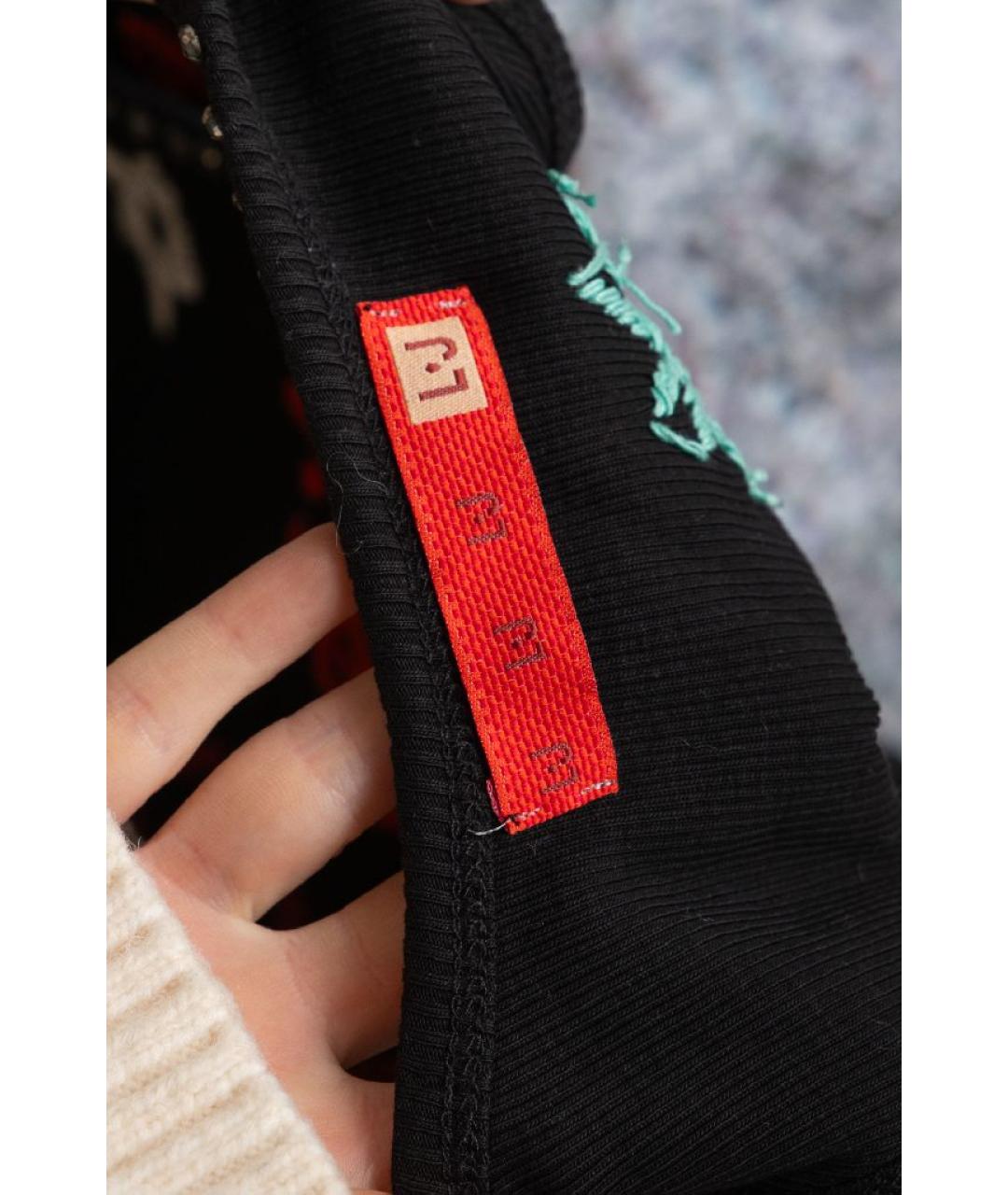 LIU JO Черная хлопковая майка, фото 3