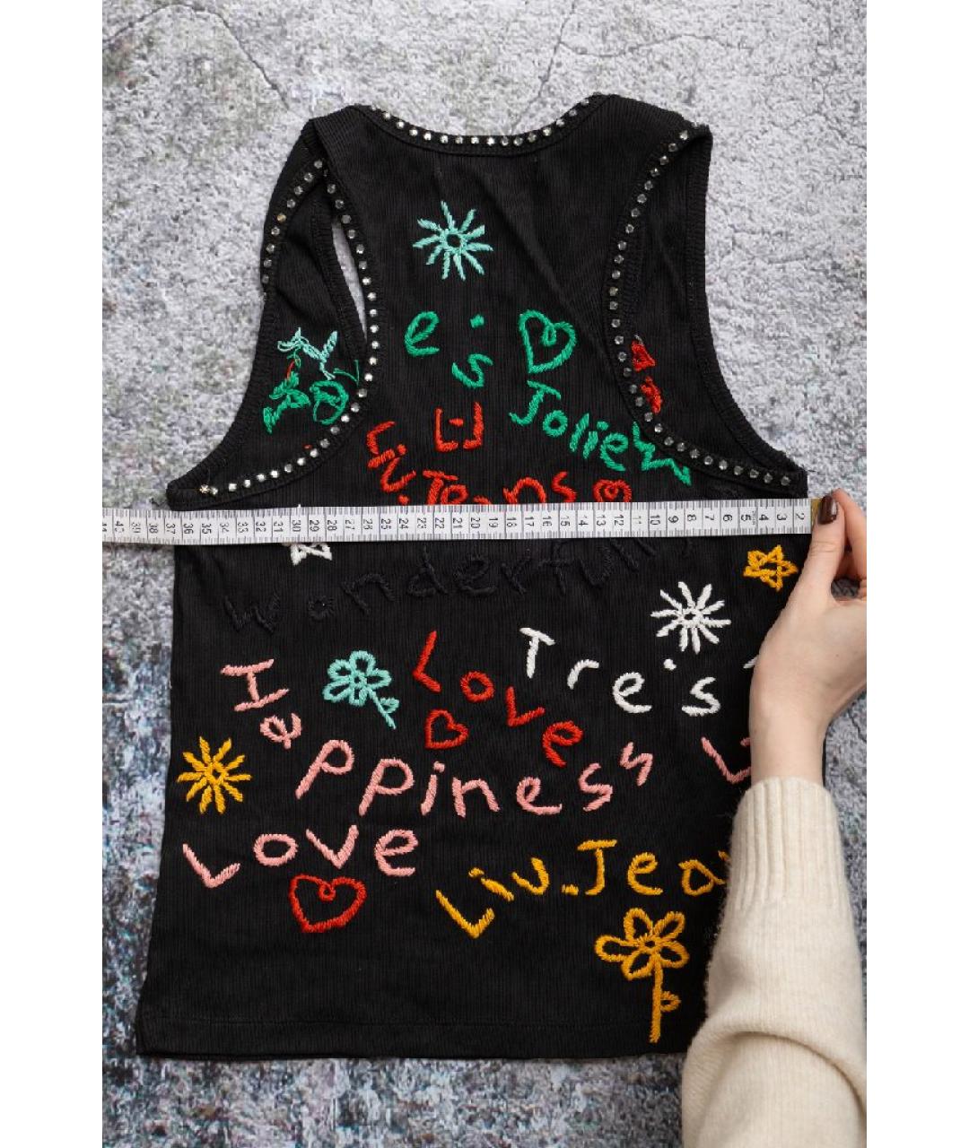 LIU JO Черная хлопковая майка, фото 8
