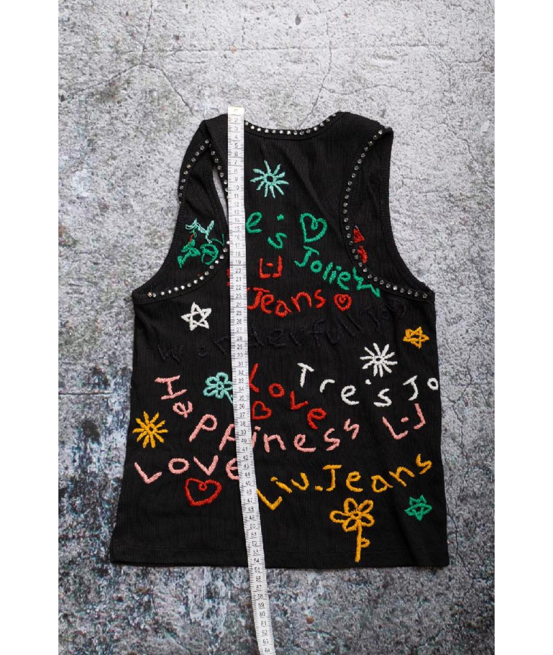 LIU JO Черная хлопковая майка, фото 9