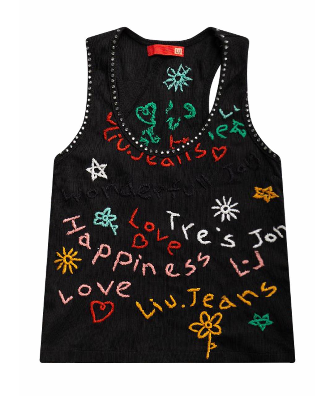 LIU JO Черная хлопковая майка, фото 10