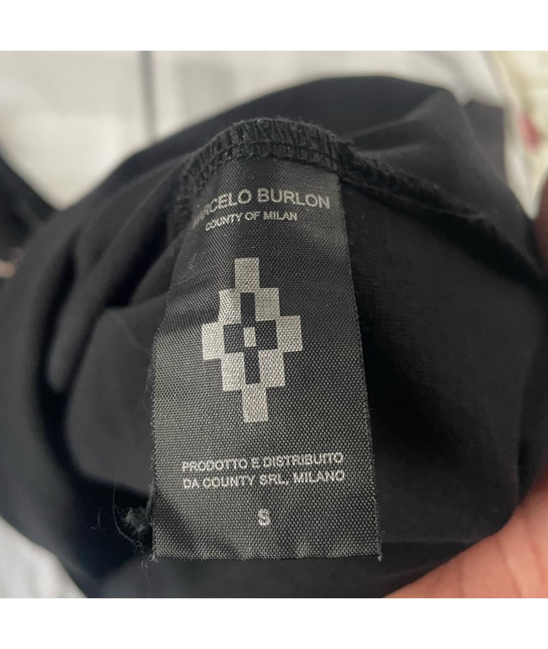 MARCELO BURLON Черная хлопковая футболка, фото 4