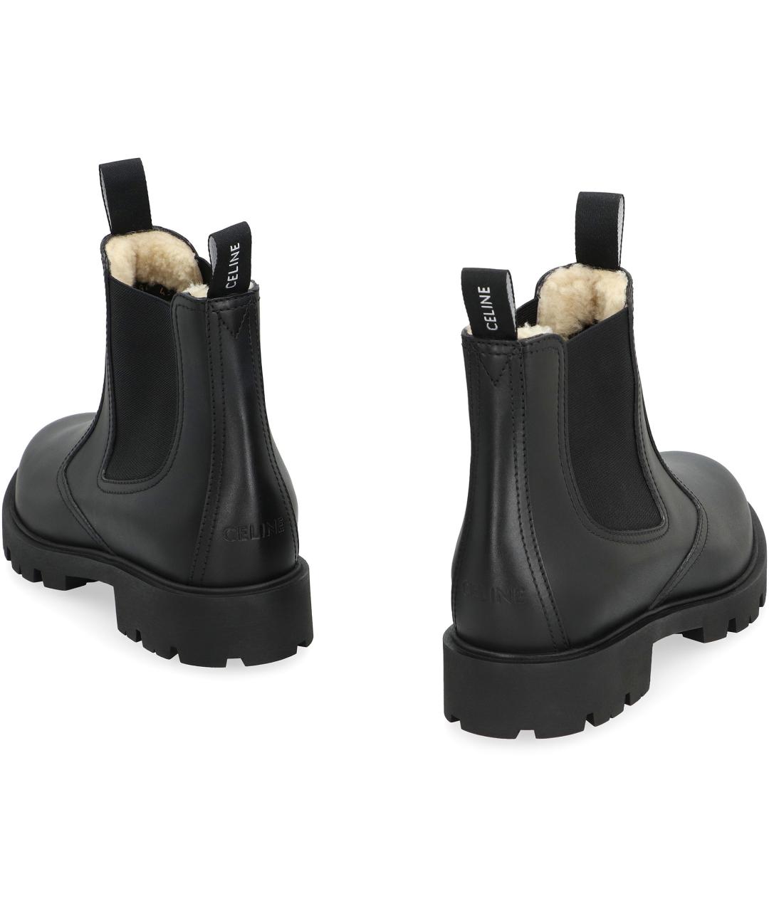 CELINE Черные резиновые высокие ботинки, фото 4