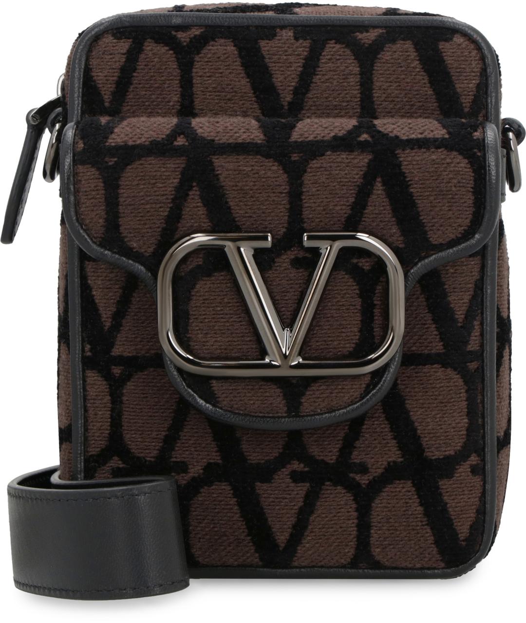 VALENTINO Коричневая хлопковая сумка на плечо, фото 2