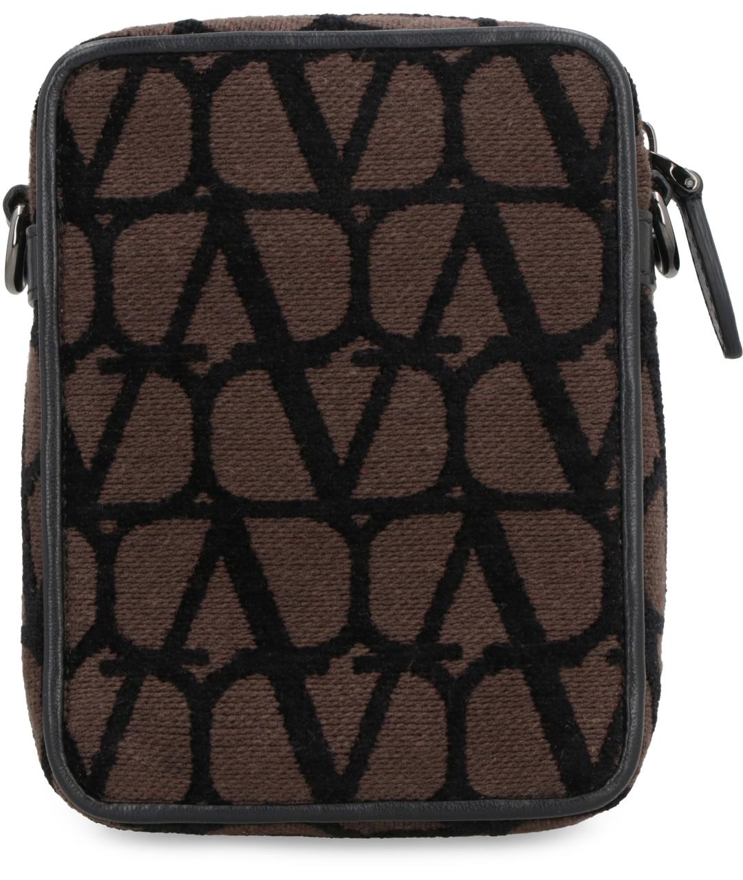 VALENTINO Коричневая хлопковая сумка на плечо, фото 4