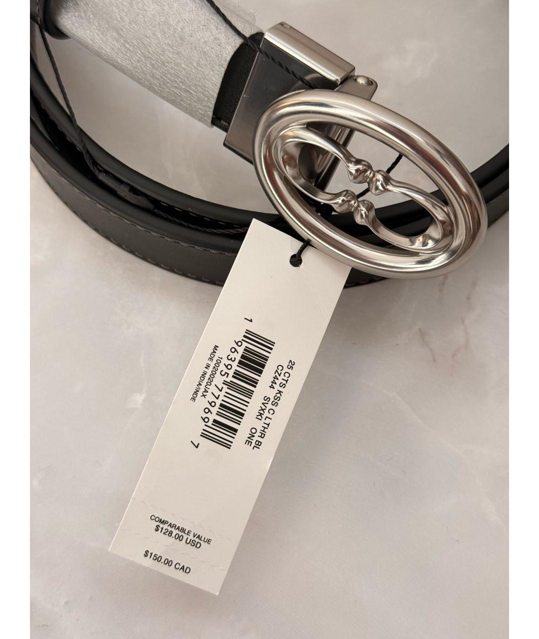 COACH Черный кожаный ремень, фото 6