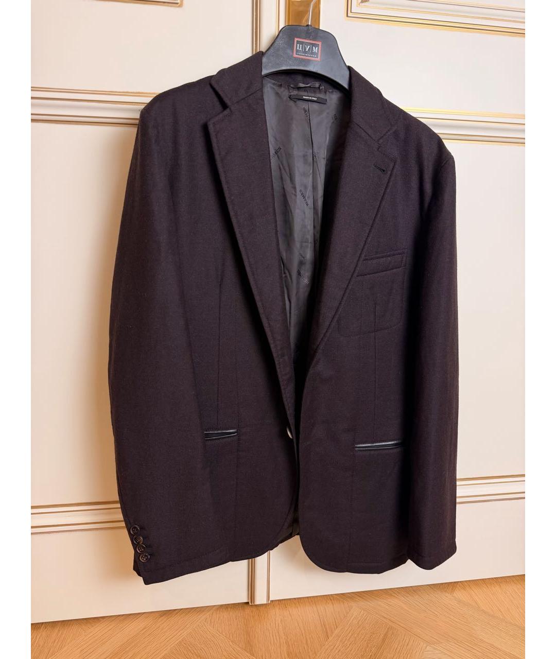 HERMES Фиолетовый шерстяной жакет/пиджак, фото 6