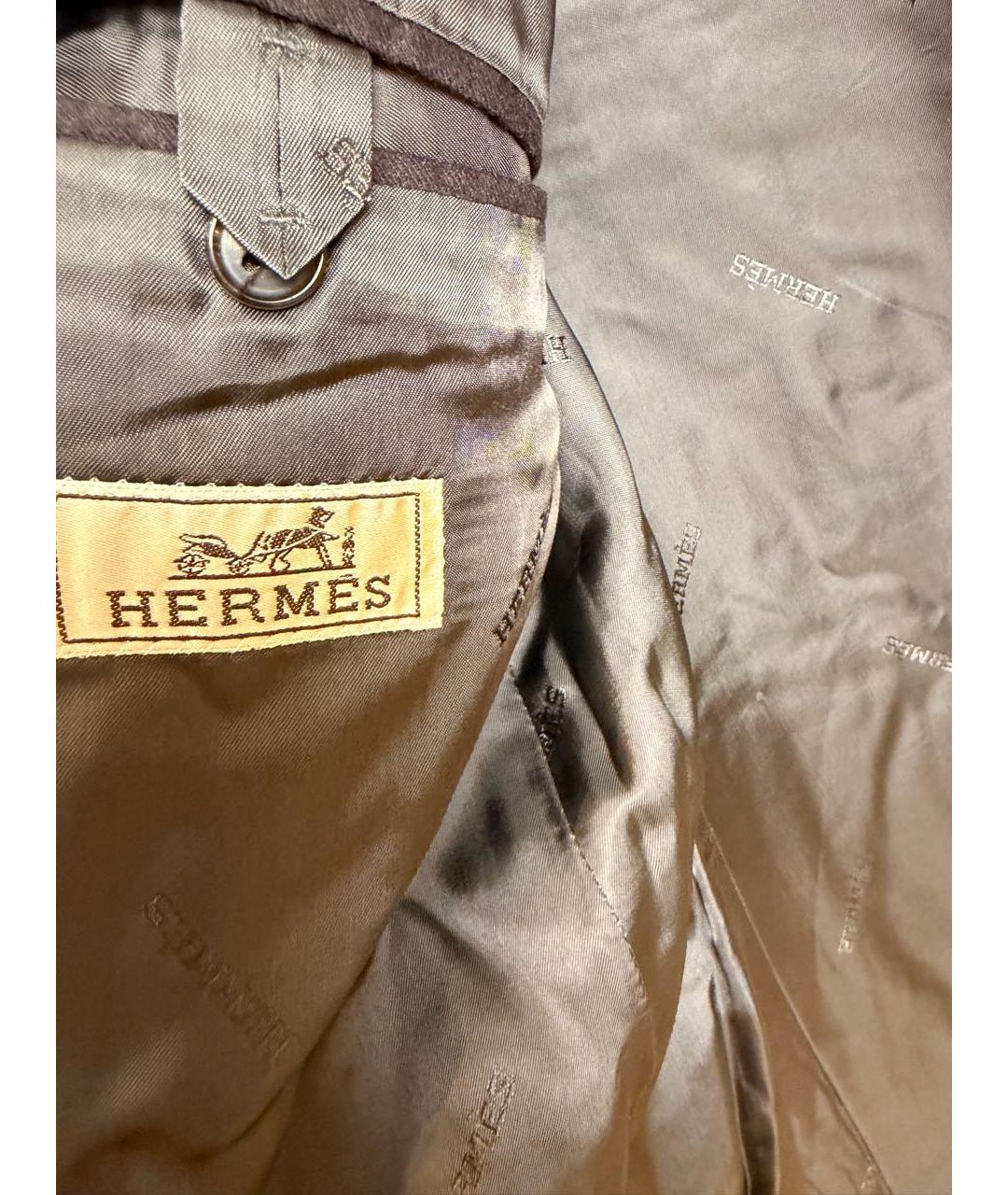 HERMES Фиолетовый шерстяной жакет/пиджак, фото 4