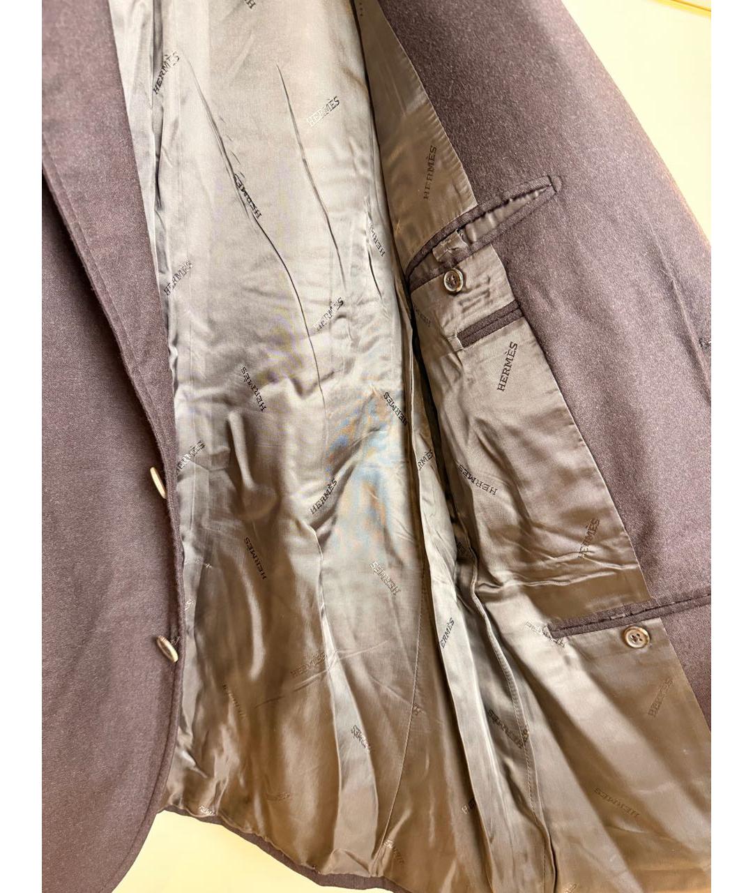 HERMES Фиолетовый шерстяной жакет/пиджак, фото 5