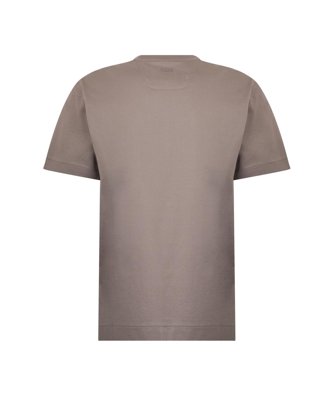 HUGO BOSS Коричневая хлопковая футболка, фото 2