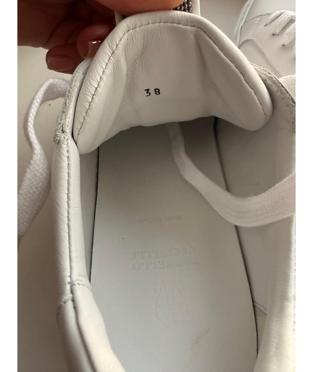 BRUNELLO CUCINELLI Белые кожаные кеды, фото 4