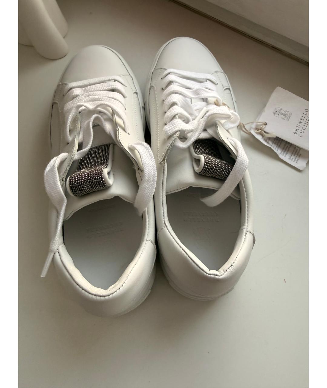 BRUNELLO CUCINELLI Белые кожаные кеды, фото 3