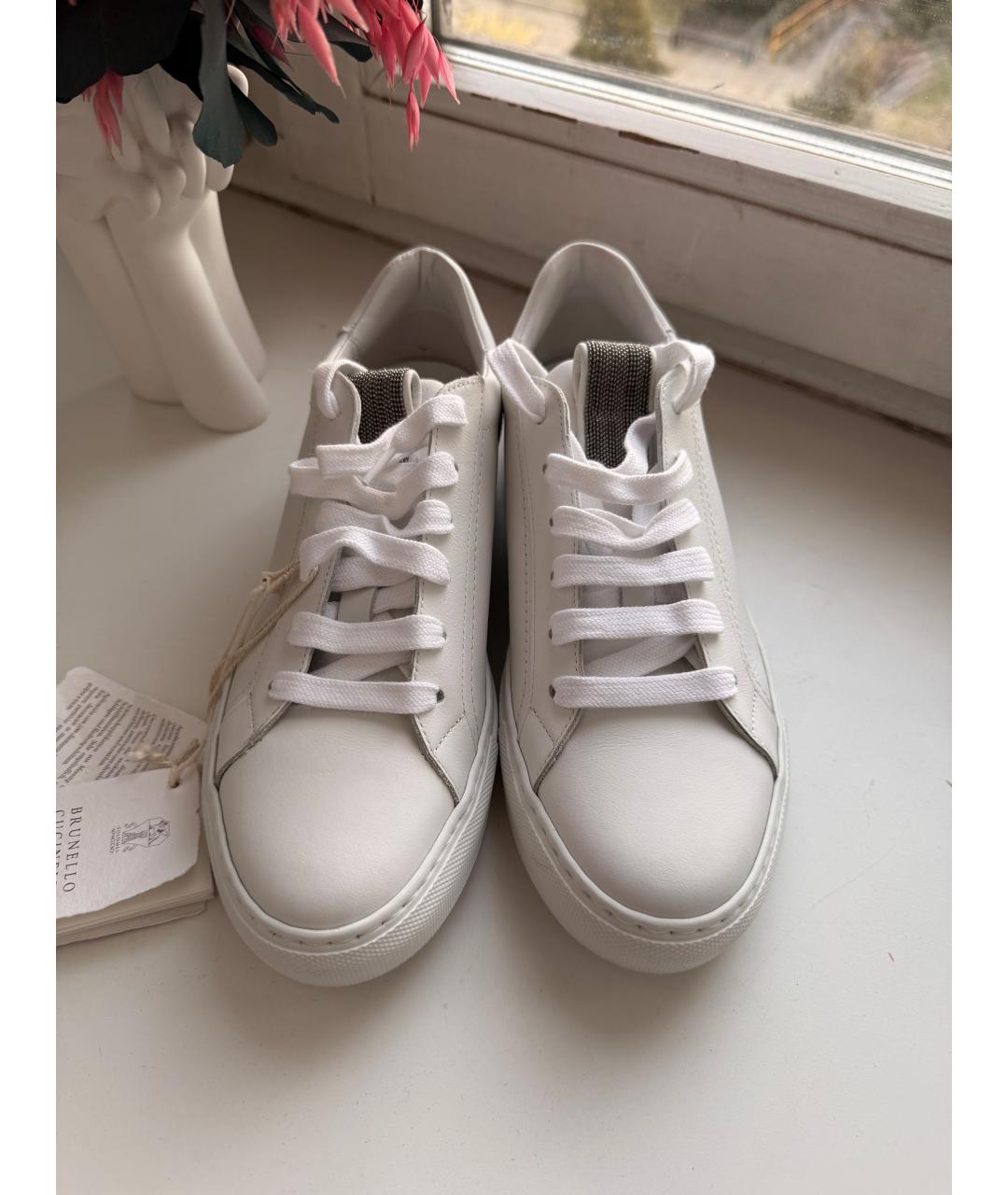 BRUNELLO CUCINELLI Белые кожаные кеды, фото 2