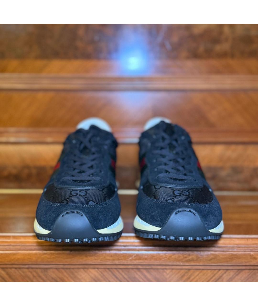 GUCCI Черные низкие кроссовки / кеды, фото 2