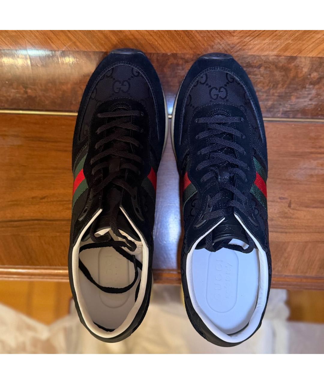 GUCCI Черные низкие кроссовки / кеды, фото 3