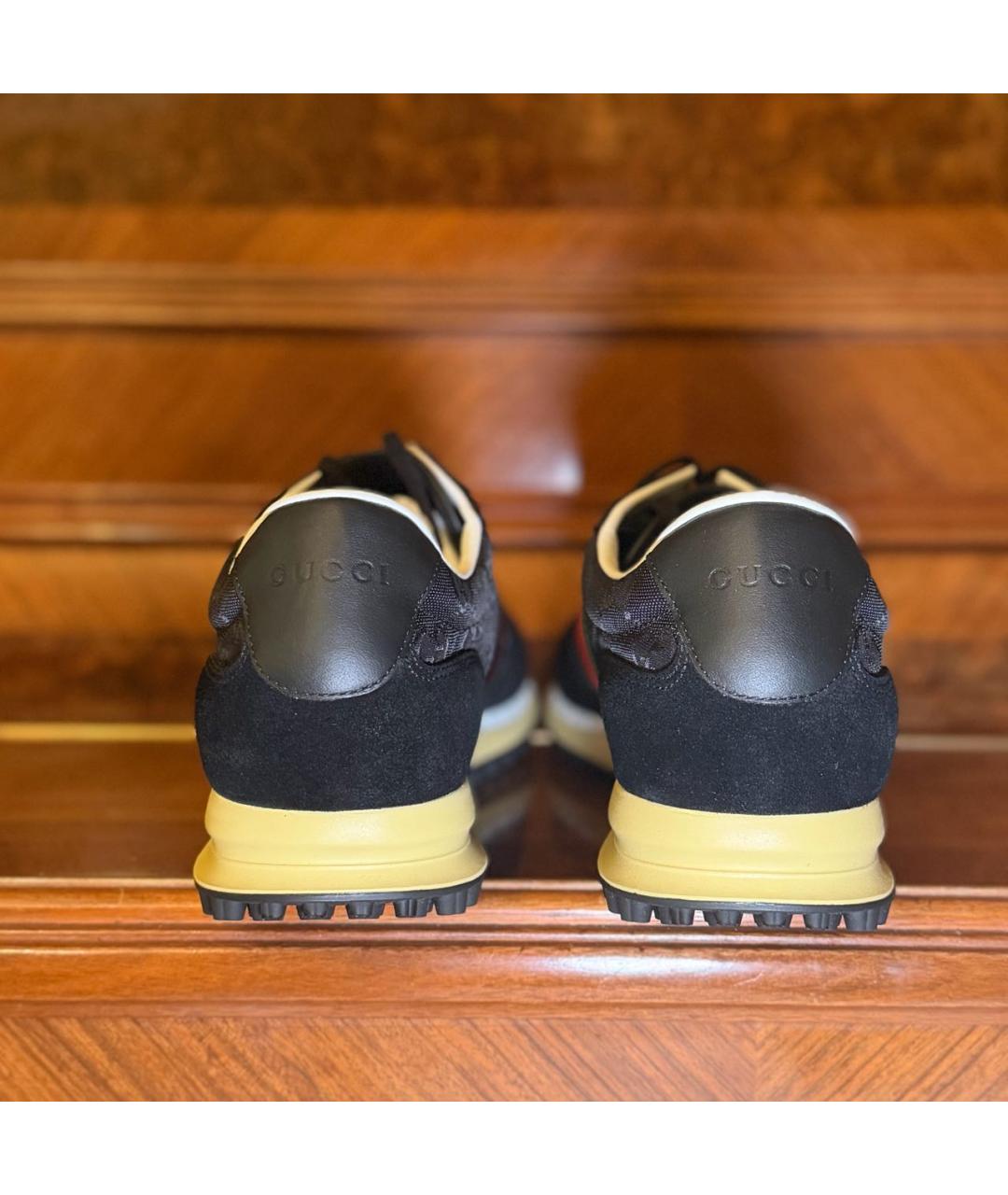 GUCCI Черные низкие кроссовки / кеды, фото 4
