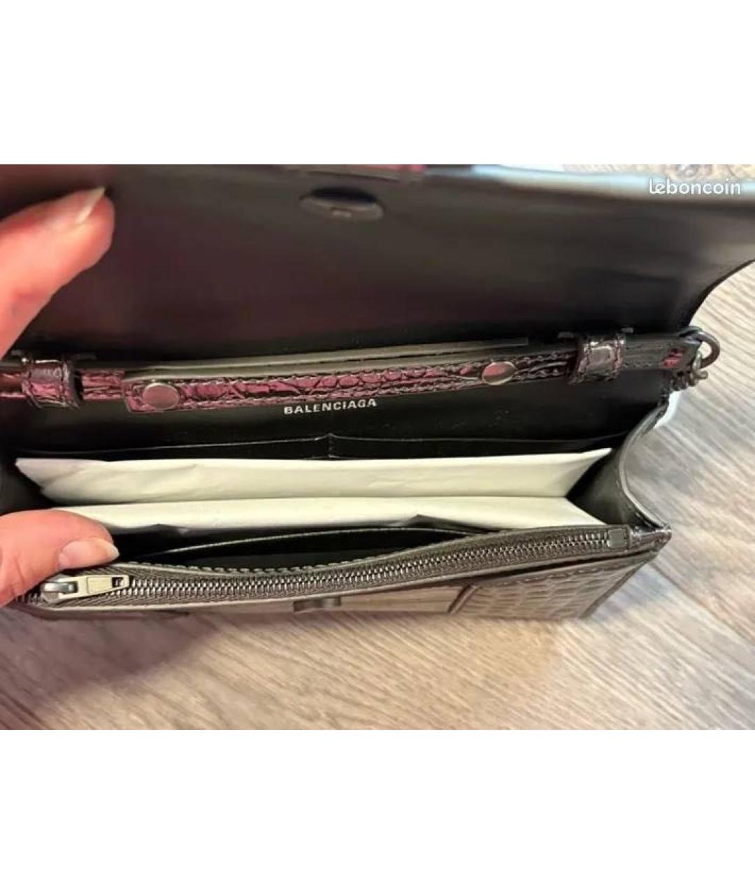 BALENCIAGA Черная сумка через плечо из лакированной кожи, фото 4