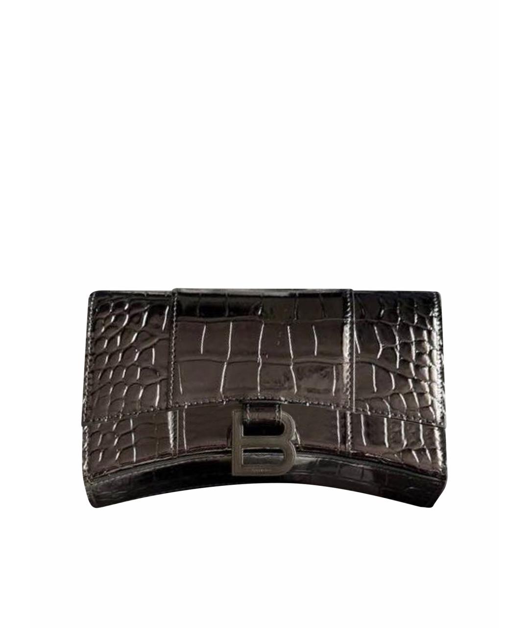 BALENCIAGA Черная сумка через плечо из лакированной кожи, фото 1