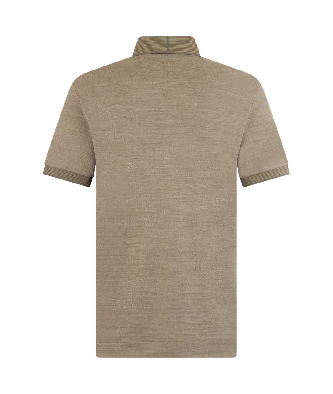 HUGO BOSS Бежевое хлопковое поло с коротким рукавом, фото 2