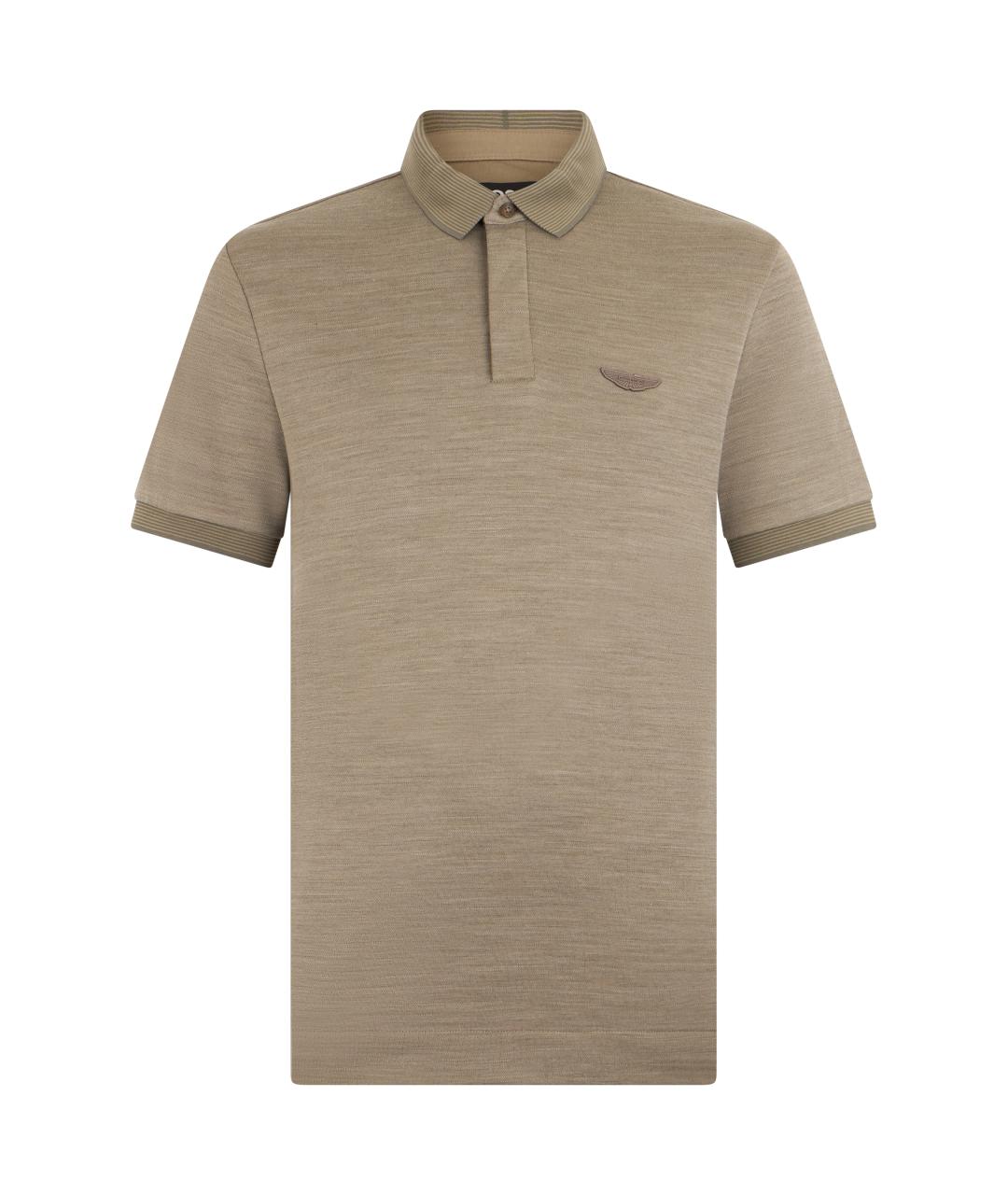 HUGO BOSS Бежевое хлопковое поло с коротким рукавом, фото 1