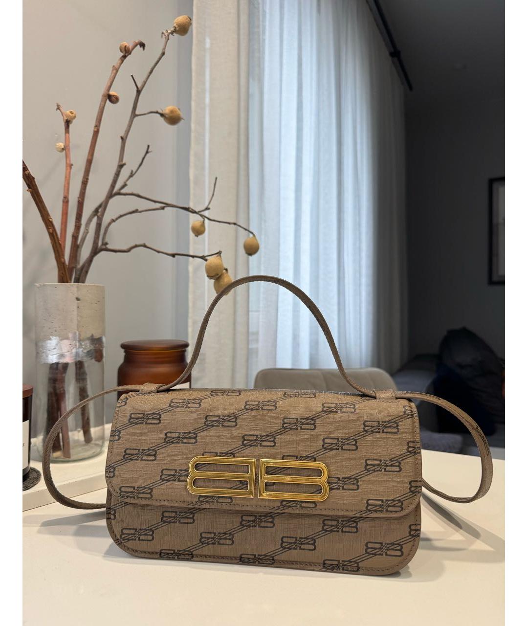 BALENCIAGA Бежевая сумка через плечо из искусственной кожи, фото 9