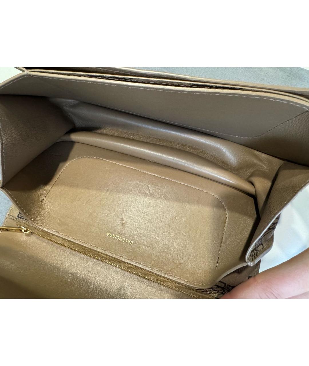 BALENCIAGA Бежевая сумка через плечо из искусственной кожи, фото 4