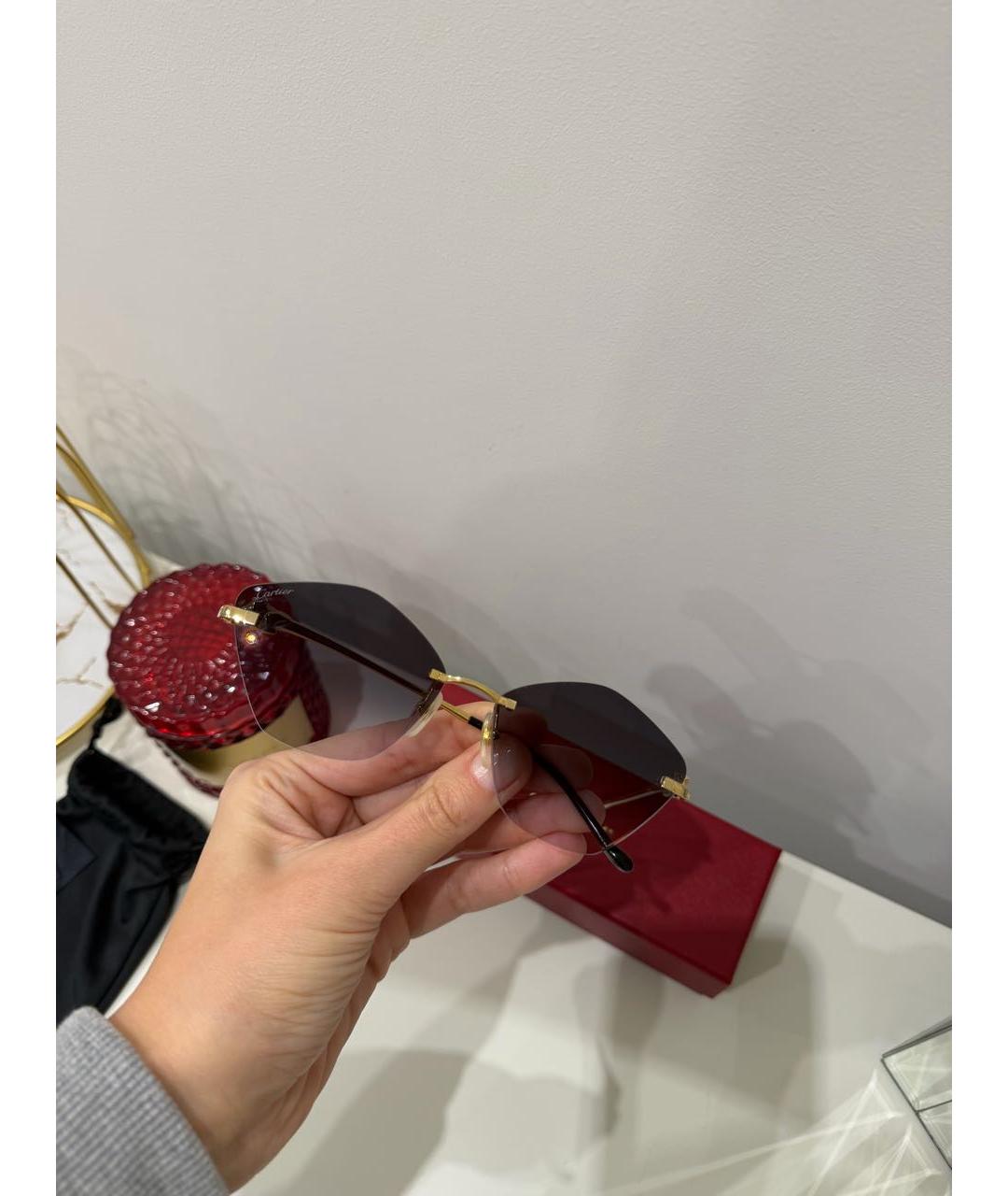 CARTIER Коричневые солнцезащитные очки, фото 2