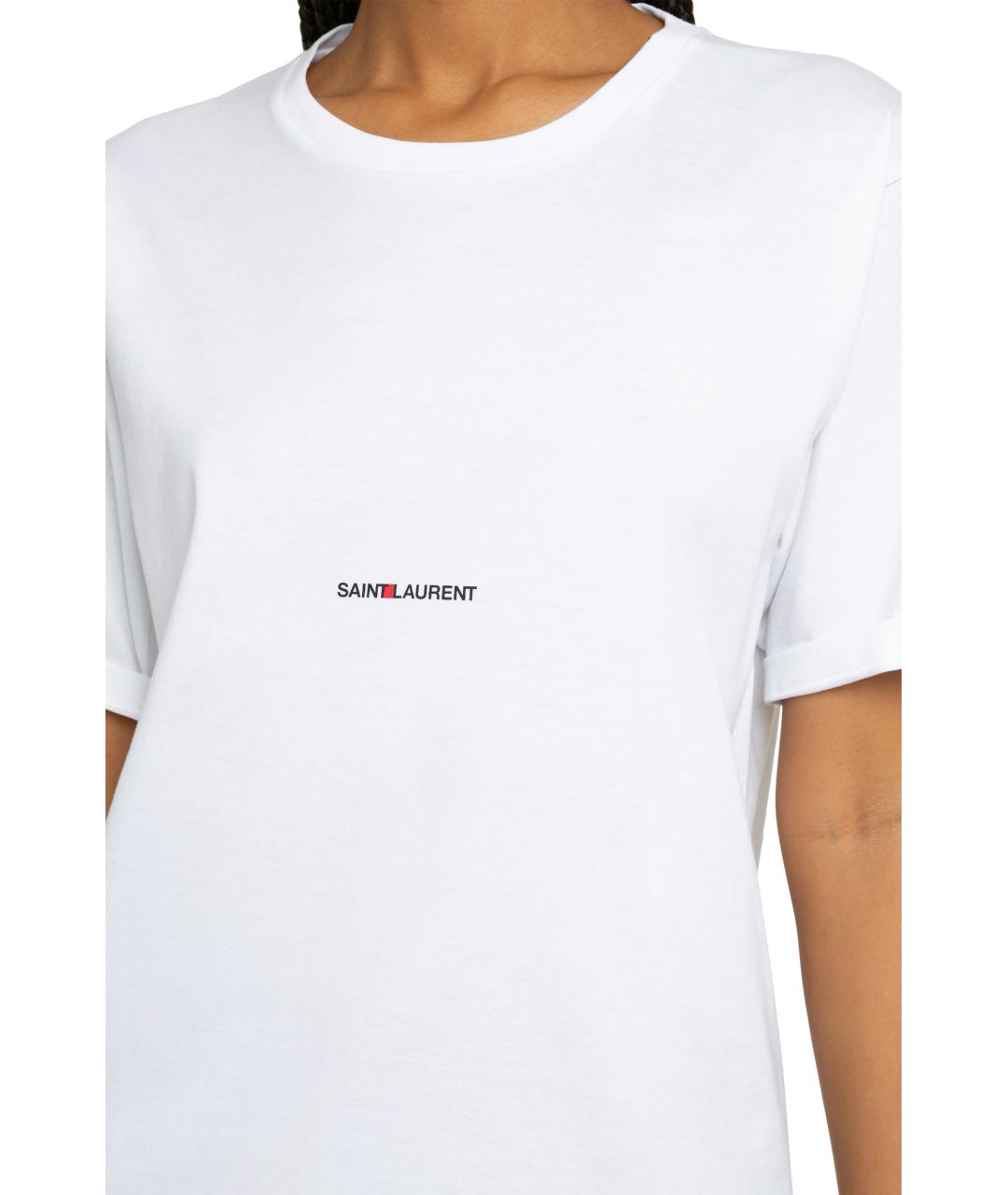 SAINT LAURENT Белая хлопковая футболка, фото 5