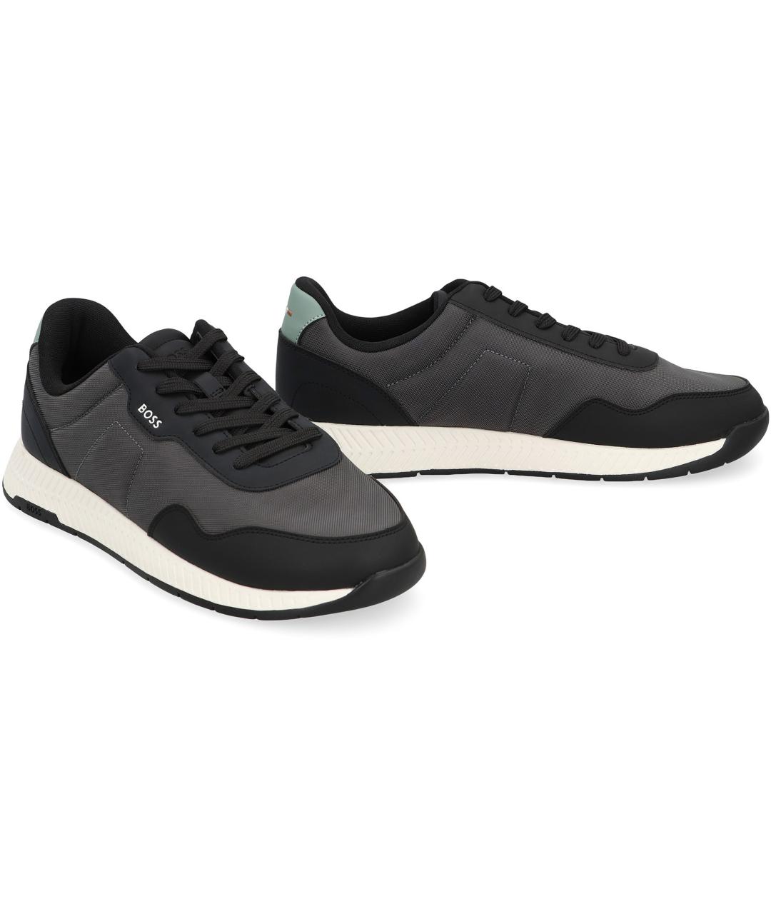 HUGO BOSS Черные синтетические низкие кроссовки / кеды, фото 3
