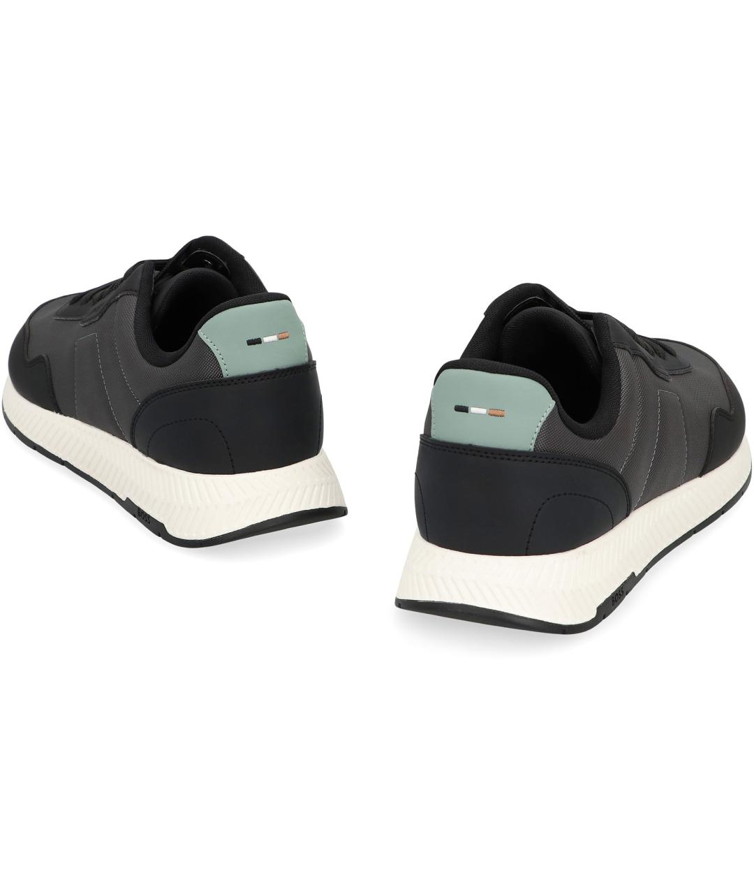 HUGO BOSS Черные синтетические низкие кроссовки / кеды, фото 4