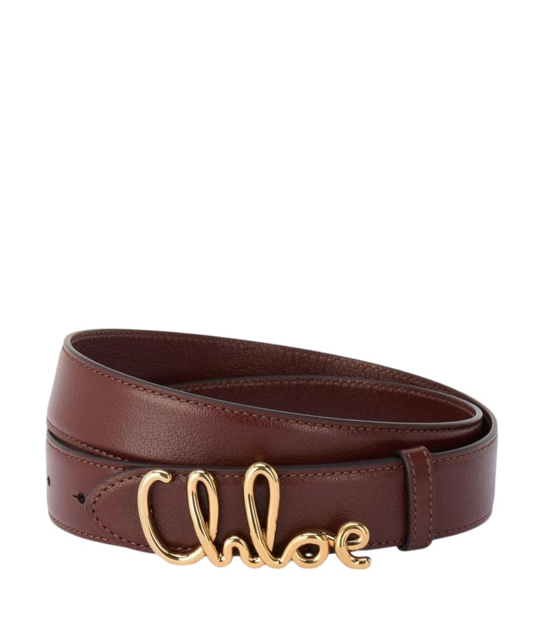 CHLOE Бордовый кожаный ремень, фото 1