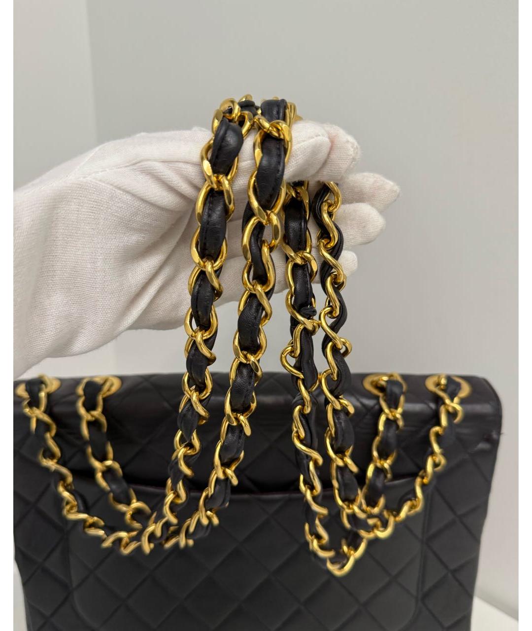CHANEL Черная кожаная сумка через плечо, фото 5