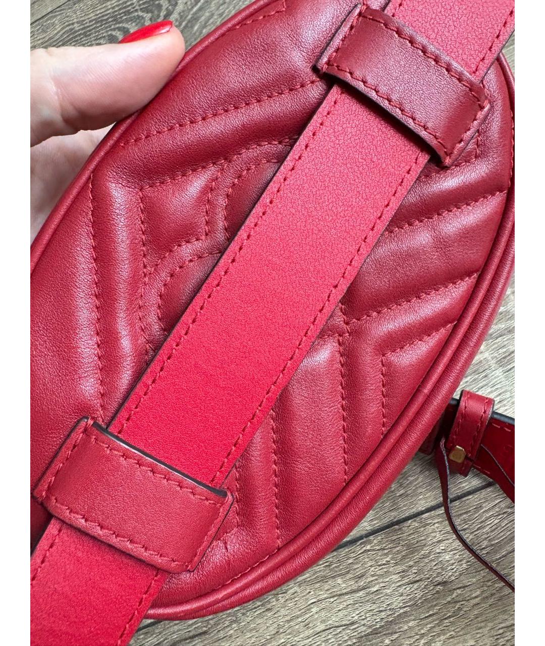 GUCCI Красная кожаная поясная сумка, фото 7