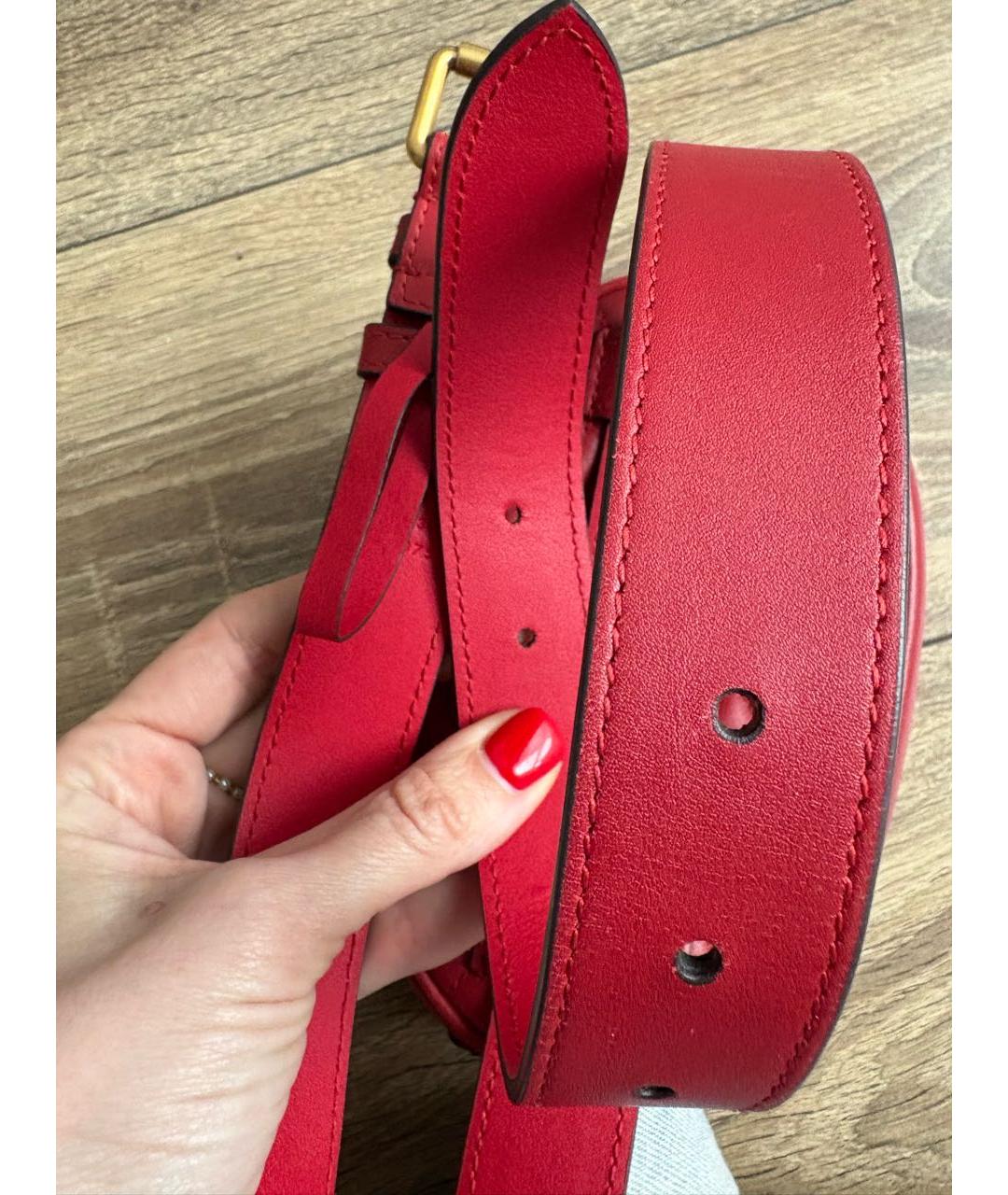 GUCCI Красная кожаная поясная сумка, фото 6