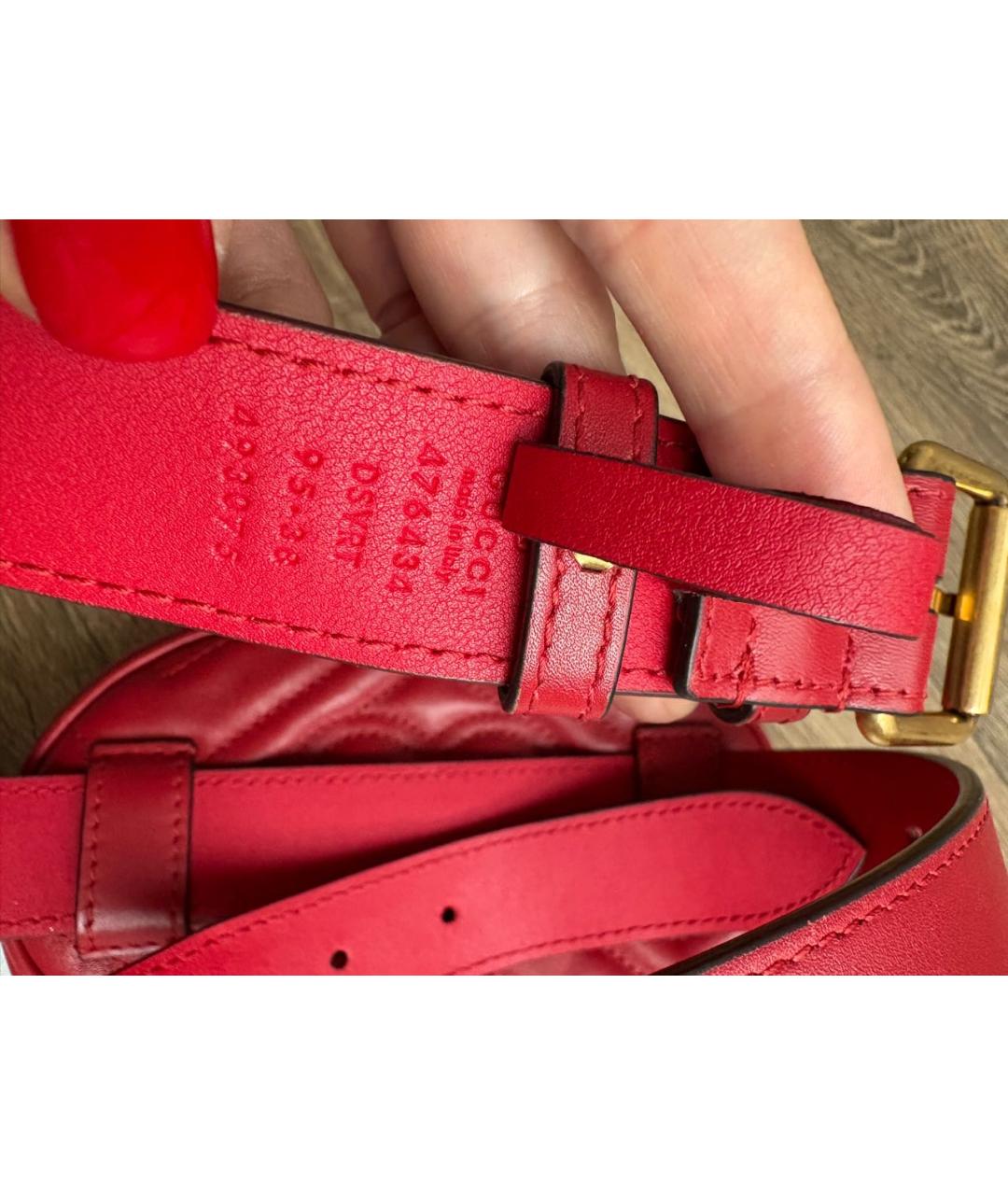 GUCCI Красная кожаная поясная сумка, фото 5