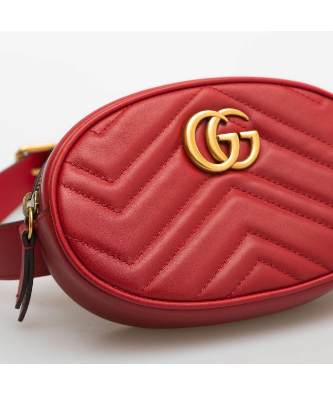 GUCCI Красная кожаная поясная сумка, фото 2