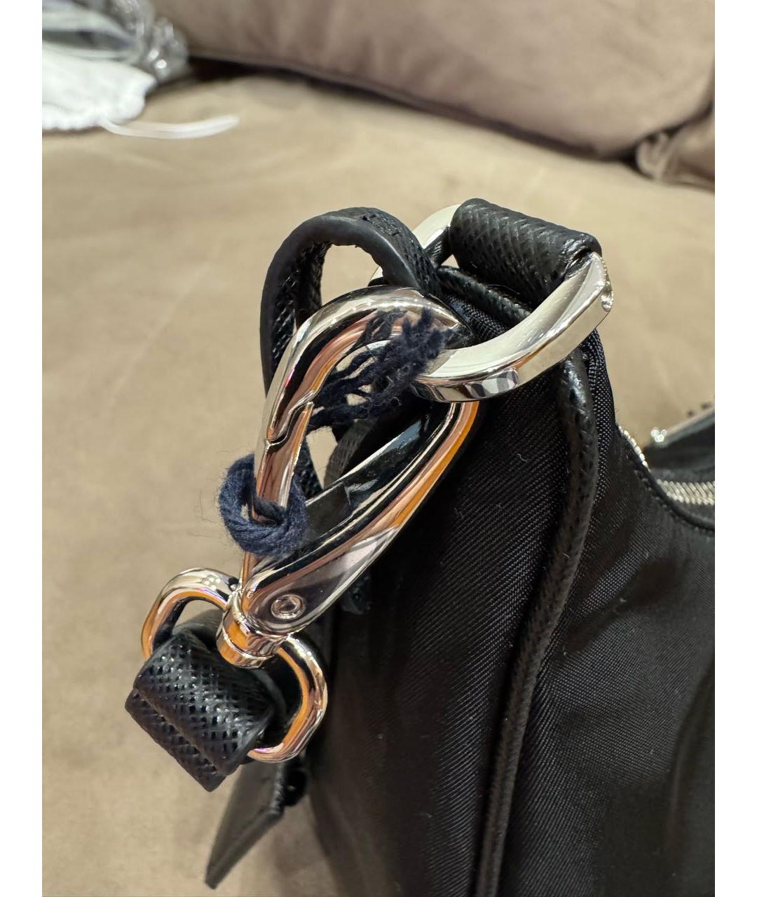 PRADA Черная синтетическая сумка с короткими ручками, фото 5