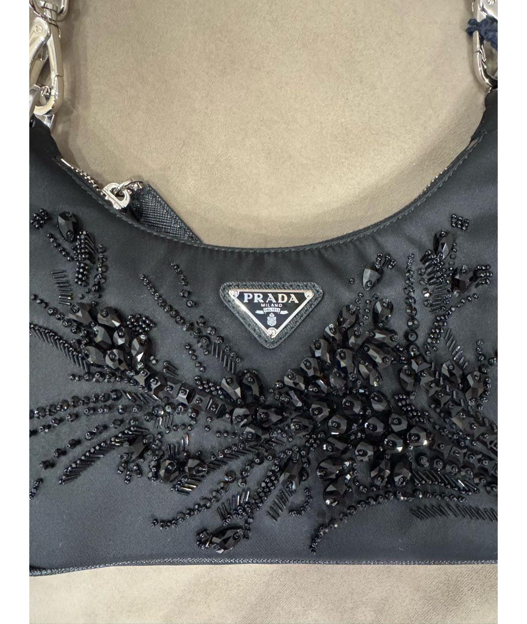 PRADA Черная синтетическая сумка с короткими ручками, фото 7