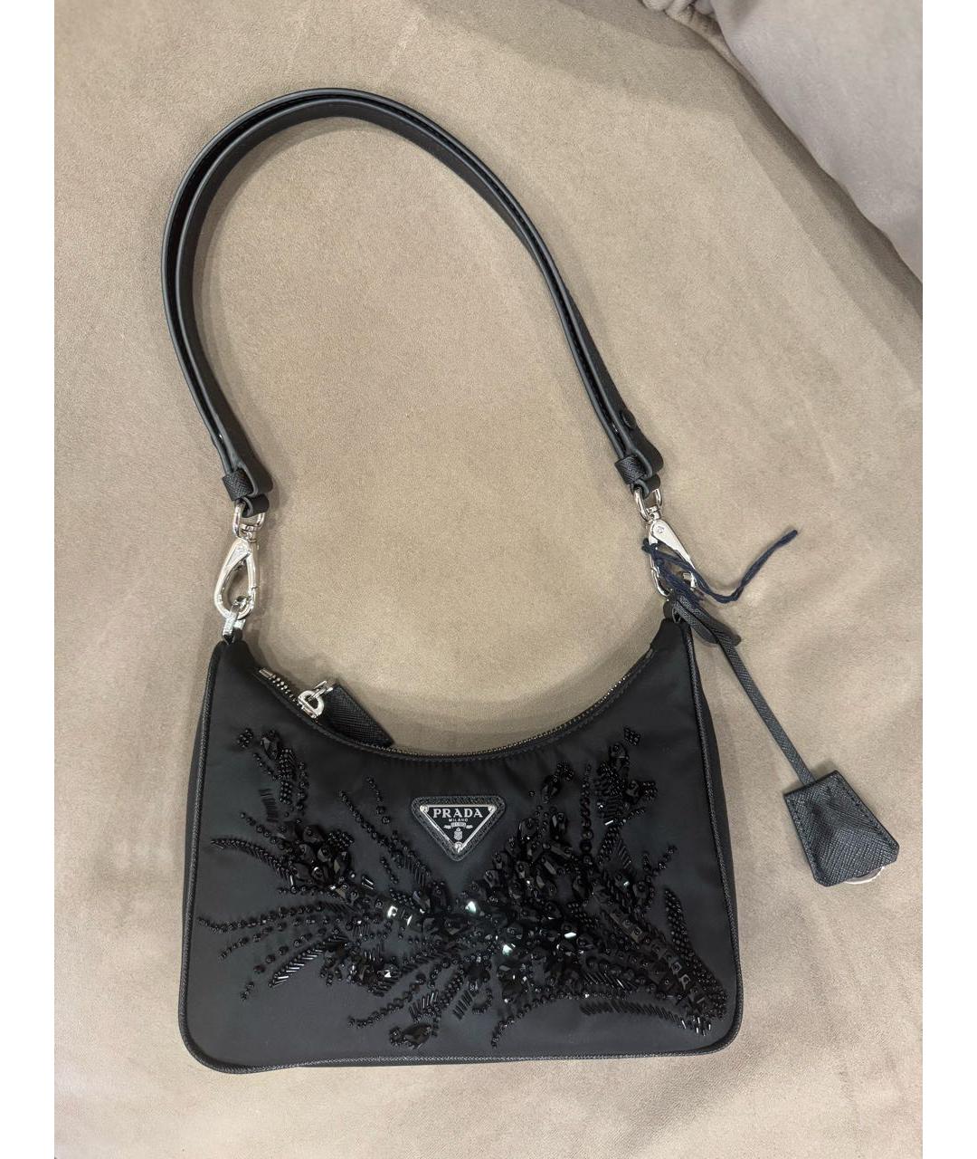 PRADA Черная синтетическая сумка с короткими ручками, фото 9