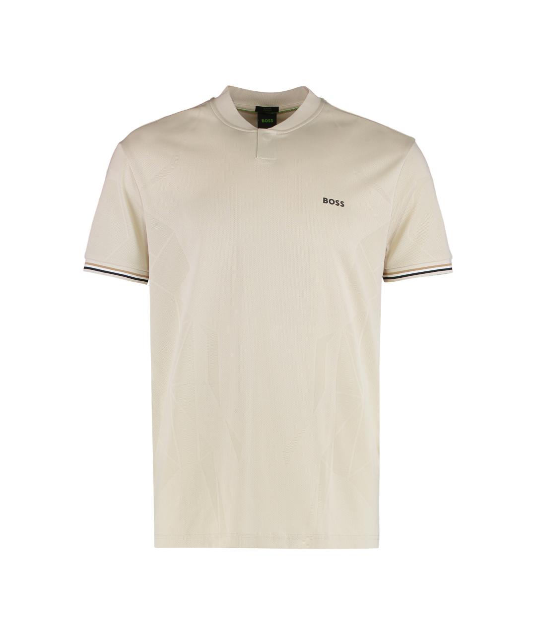 HUGO BOSS Бежевая синтетическая футболка, фото 1