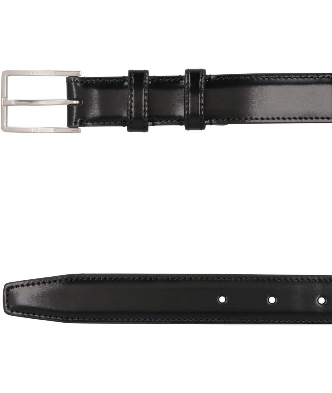 CELINE Черный кожаный ремень, фото 3