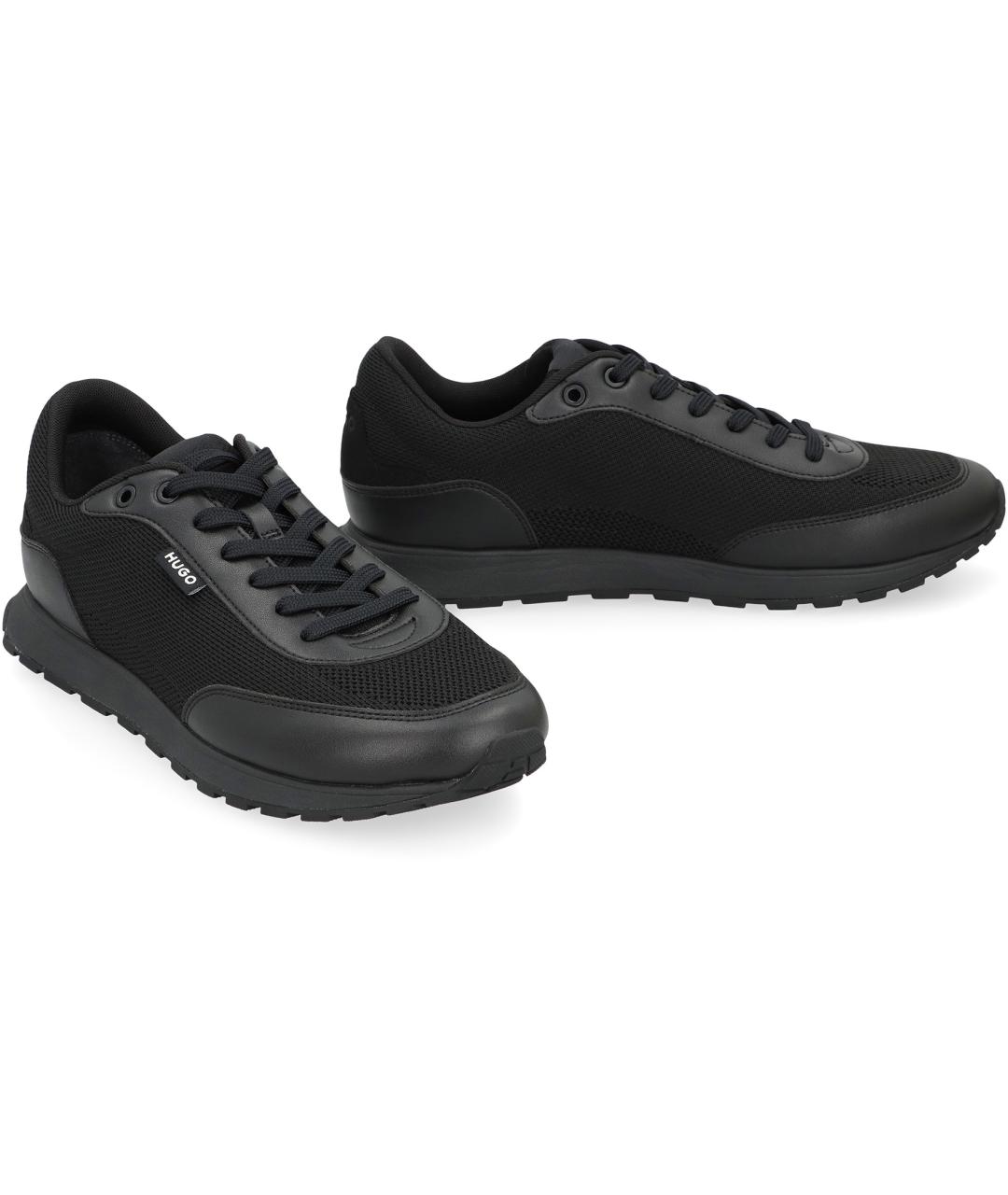 HUGO BOSS Черные синтетические низкие кроссовки / кеды, фото 3