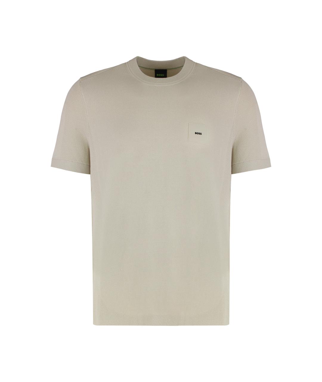 HUGO BOSS Бежевая вискозная футболка, фото 1