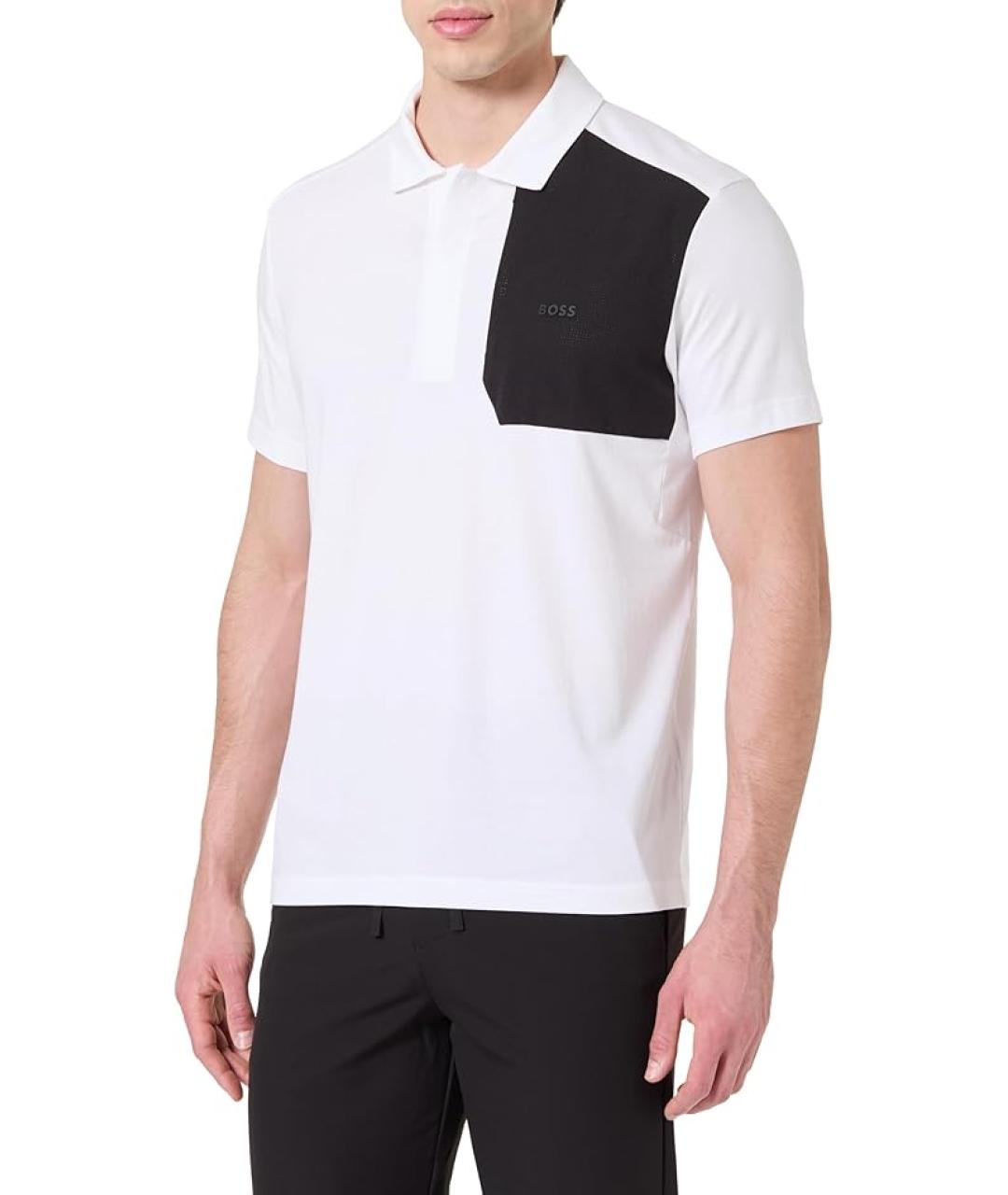HUGO BOSS Белое хлопковое поло с коротким рукавом, фото 3